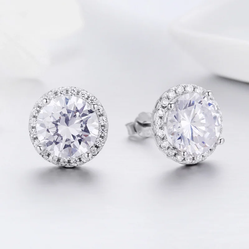 (image for) Pandora Style Silver Noble Light Stud Earrings - SCE358 - View 7