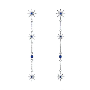 (image for) Pandora Style Silver Octagonal Star Dangle Earrings - BSE060