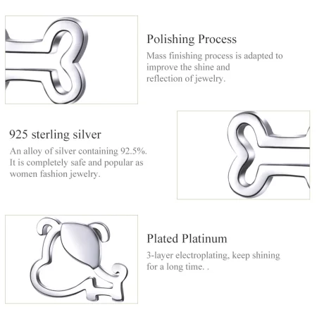 Pandora Style Silver Openwork Paw Stud Earrings - SCE649