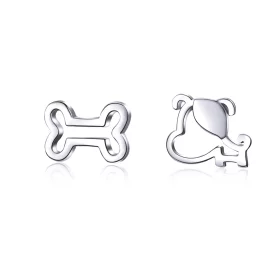 Pandora Style Silver Openwork Paw Stud Earrings - SCE649