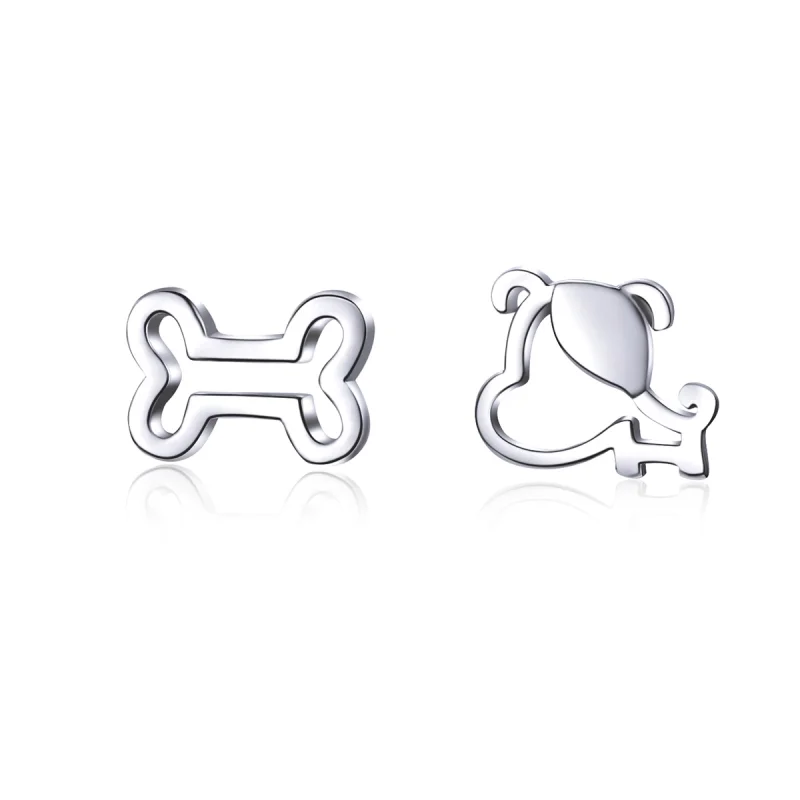 (image for) Pandora Style Silver Openwork Paw Stud Earrings - SCE649 - Product Image