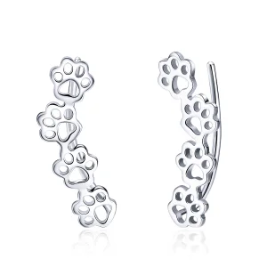 (image for) Pandora Style Silver Paw Trail Stud Earrings - SCE430