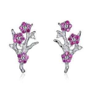 (image for) Pandora Style Silver Peach Blossom Stud Earrings - BSE040