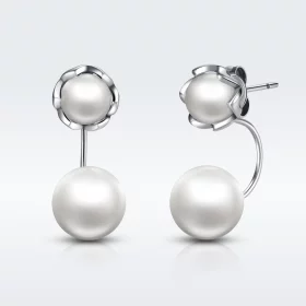 Pandora Style Silver Pearl Stud Earrings - SCE002 Pandora Style Silver Pearl Stud Earrings - SCE002