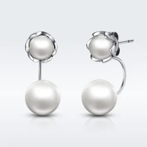 (image for) Pandora Style Silver Pearl Stud Earrings - SCE002