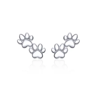 (image for) Pandora Style Silver Pet Footprints Stud Earrings - SCE718