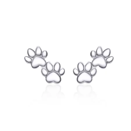 Pandora Style Silver Pet Footprints Stud Earrings - SCE718 Pandora Style Silver Pet Footprints Stud Earrings - SCE718