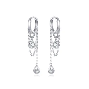 (image for) Pandora Style Silver Puberty Hanging Earrings - SCE638