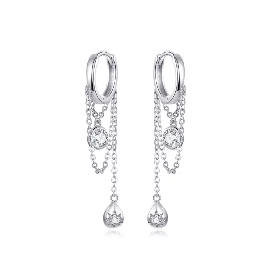 Pandora Style Silver Puberty Hanging Earrings - SCE638