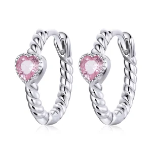 (image for) Pandora Style Silver Pure Love Hoop Earrings - SCE1081