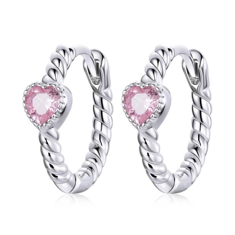 (image for) Pandora Style Silver Pure Love Hoop Earrings - SCE1081 - Product Image