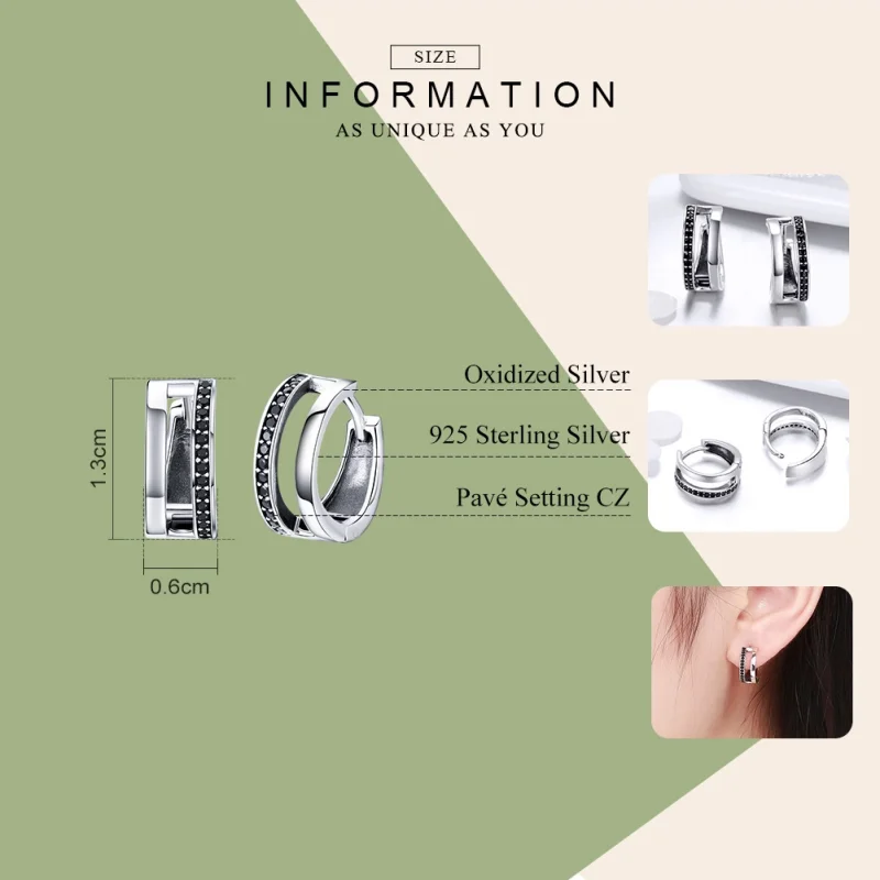 (image for) Pandora Style Silver Pure Love Hoop Earrings - SCE444 - View 3