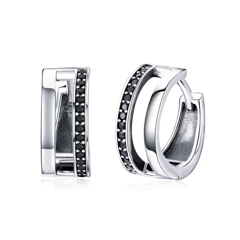 (image for) Pandora Style Silver Pure Love Hoop Earrings - SCE444 - Product Image