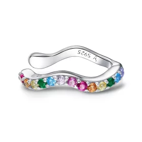 Pandora Style Silver Rainbow Ear clip - SCE894 Pandora Style Silver Rainbow Ear clip - SCE894