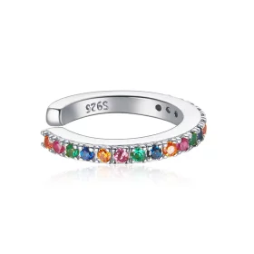 Pandora Style Silver Rainbow Ear clip - SCE993-A