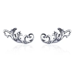 (image for) Pandora Style Silver Retro European Flower Stud Earrings - SCE580