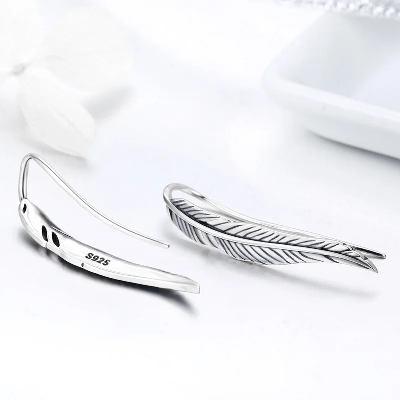 (image for) Pandora Style Silver Retro Wings Stud Earrings - SCE258 - View 4