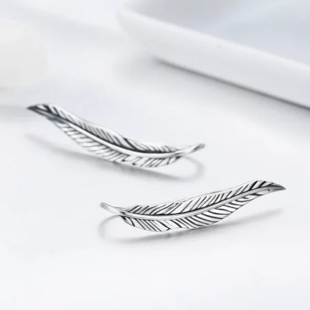 Pandora Style Silver Retro Wings Stud Earrings - SCE258