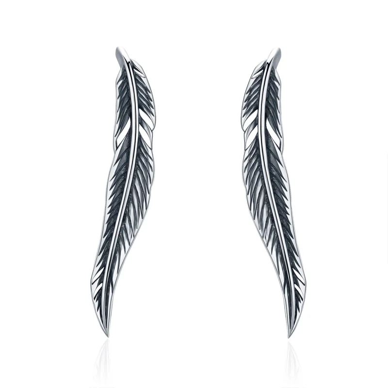 (image for) Pandora Style Silver Retro Wings Stud Earrings - SCE258 - Product Image