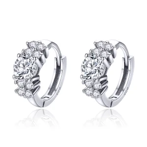 (image for) Pandora Style Silver Romantic Shine Hoop Earrings - SCE485