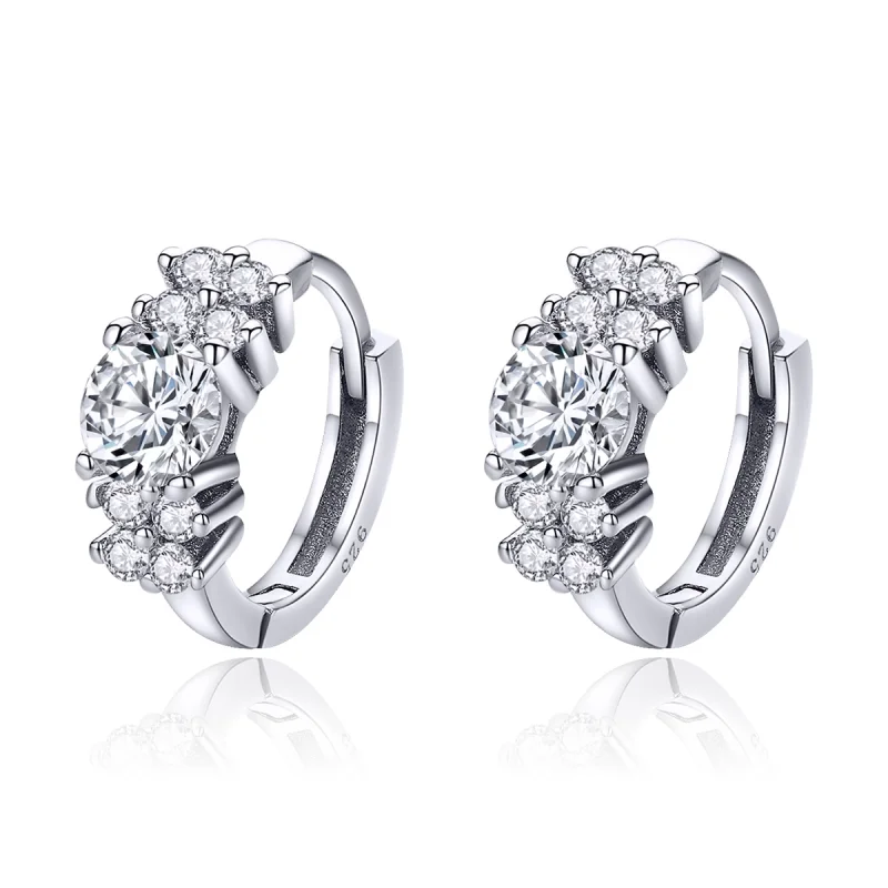 (image for) Pandora Style Silver Romantic Shine Hoop Earrings - SCE485 - Product Image