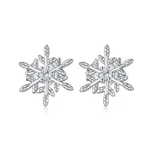 (image for) Pandora Style Silver Romantic Snowflakes Stud Earrings - BSE424