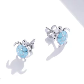 Pandora Style Silver Sea Turtle Stud Earrings - SCE1035 Pandora Style Silver Sea Turtle Stud Earrings - SCE1035