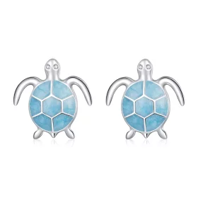 Pandora Style Silver Sea Turtle Stud Earrings - SCE1035 Pandora Style Silver Sea Turtle Stud Earrings - SCE1035