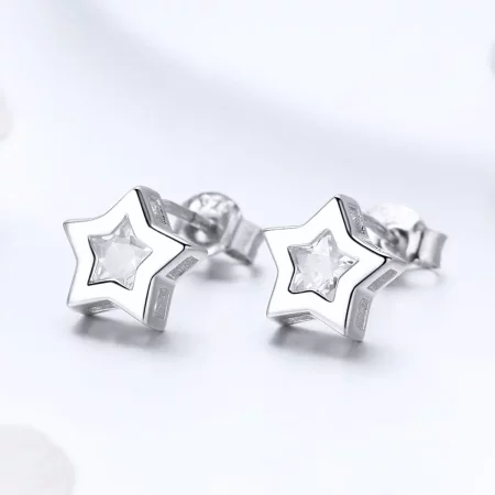 Pandora Style Silver Secret of Stars Stud Earrings - SCE437