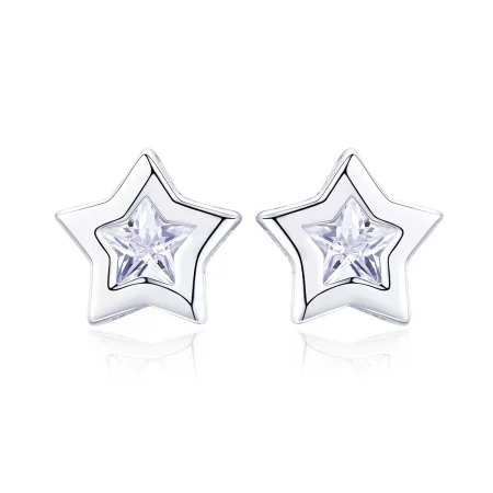 Pandora Style Silver Secret of Stars Stud Earrings - SCE437 Pandora Style Silver Secret of Stars Stud Earrings - SCE437