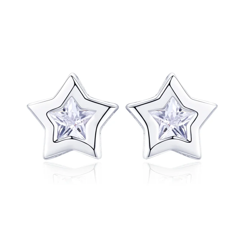(image for) Pandora Style Silver Secret of Stars Stud Earrings - SCE437 - Product Image