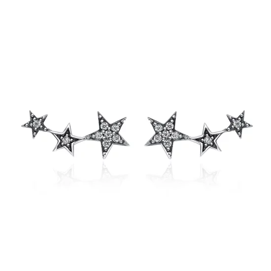 Pandora Style Silver Secrets of Stars Stud Earrings - SCE175
