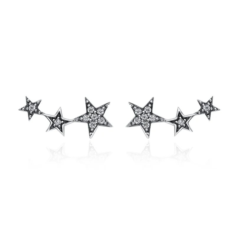 (image for) Pandora Style Silver Secrets of Stars Stud Earrings - SCE175 - Product Image