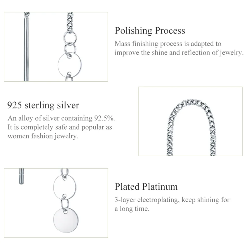 (image for) Pandora Style Silver Sequins Hanging Earrings - SCE687 - View 2