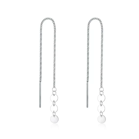 Pandora Style Silver Sequins Hanging Earrings - SCE687