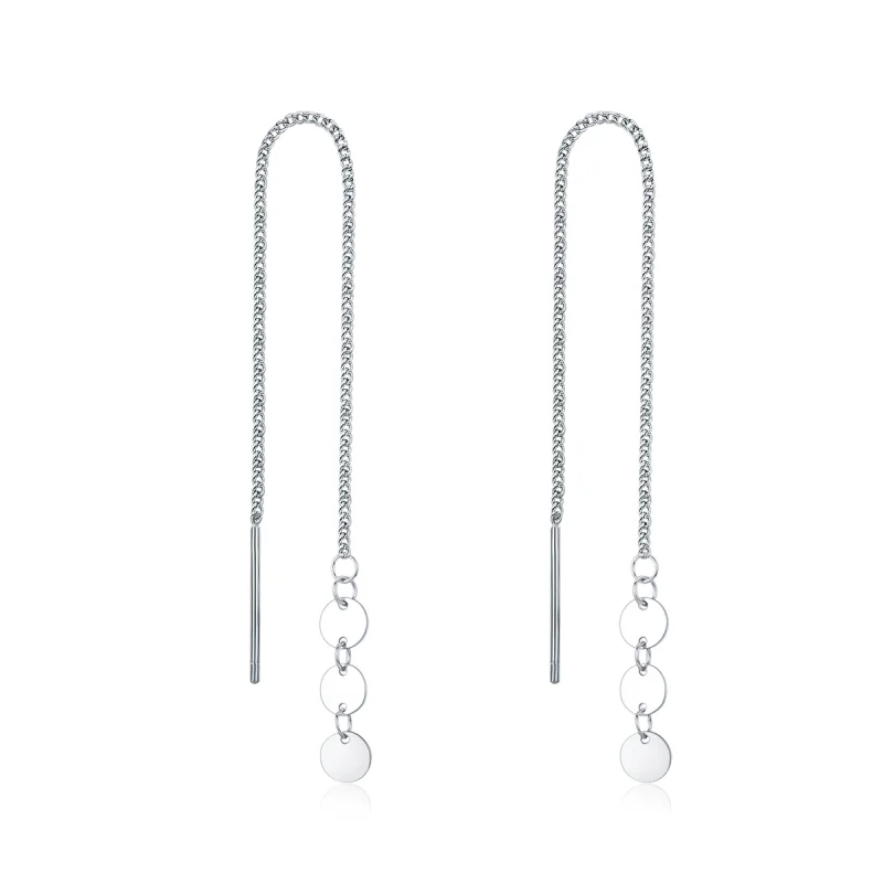 (image for) Pandora Style Silver Sequins Hanging Earrings - SCE687 - Product Image
