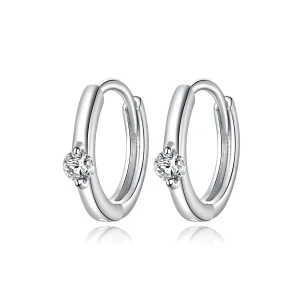 (image for) Pandora Style Silver Shining Diamond Hoop Earrings - SCE1050-A