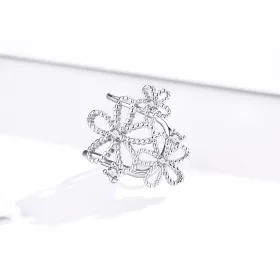 Pandora Style Silver Shining Flowers Stud Earrings - SCE921 Pandora Style Silver Shining Flowers Stud Earrings - SCE921