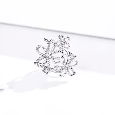 Pandora Style Silver Shining Flowers Stud Earrings - SCE921