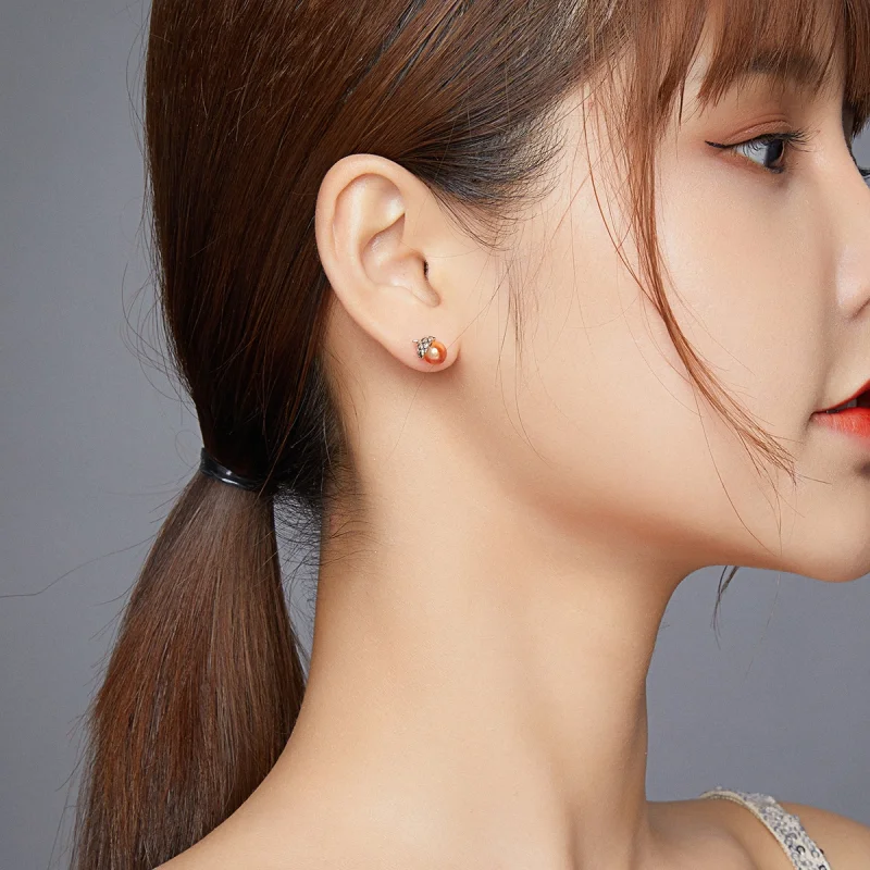 (image for) Pandora Style Silver Shining Fruit of The Oak Tree Stud Earrings - SCE935 - View 5