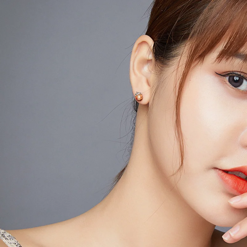 (image for) Pandora Style Silver Shining Fruit of The Oak Tree Stud Earrings - SCE935 - View 7