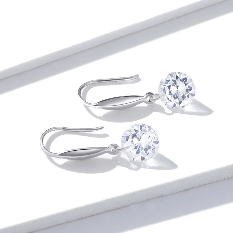 (image for) Pandora Style Silver Shining Girl Dangle Earrings - BSE212 - View 2