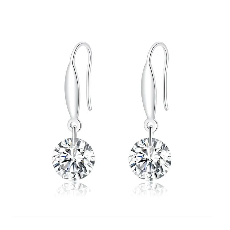 (image for) Pandora Style Silver Shining Girl Dangle Earrings - BSE212 - Product Image