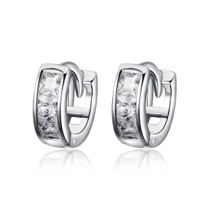 (image for) Pandora Style Silver Shining Girl Hoop Earrings - SCE515