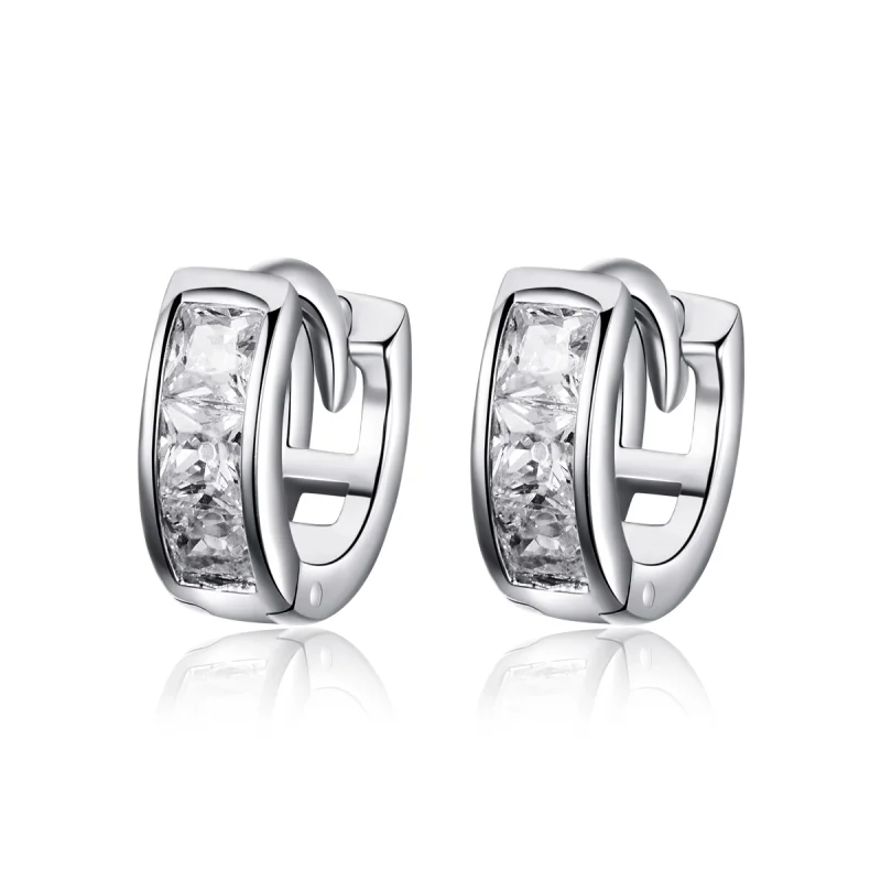 (image for) Pandora Style Silver Shining Girl Hoop Earrings - SCE515 - Product Image