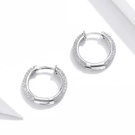 Pandora Style Silver Shining Hoop Earrings - BSE300 Pandora Style Silver Shining Hoop Earrings - BSE300