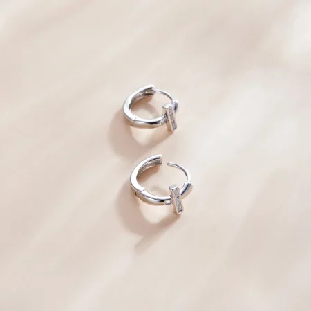 Pandora Style Silver Shining Hoop Earrings - SCE1041