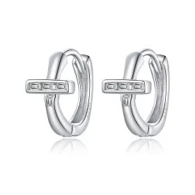 Pandora Style Silver Shining Hoop Earrings - SCE1041 Pandora Style Silver Shining Hoop Earrings - SCE1041