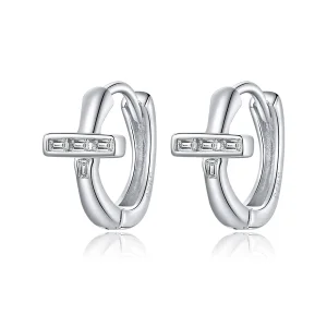 (image for) Pandora Style Silver Shining Hoop Earrings - SCE1041
