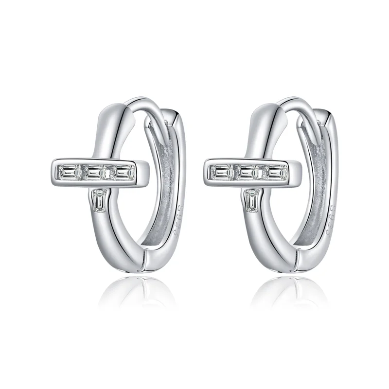 (image for) Pandora Style Silver Shining Hoop Earrings - SCE1041 - Product Image